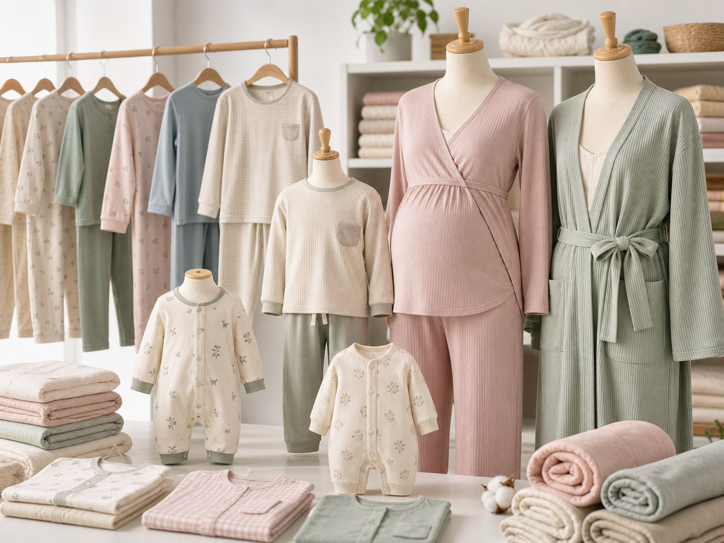 Men's loungewear, pajamas, and beach shorts samples
